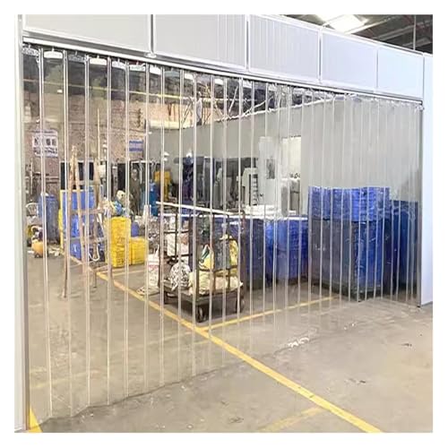 Rideau à lanières en vinyle transparent 120 x 260 cm pour porte de garage