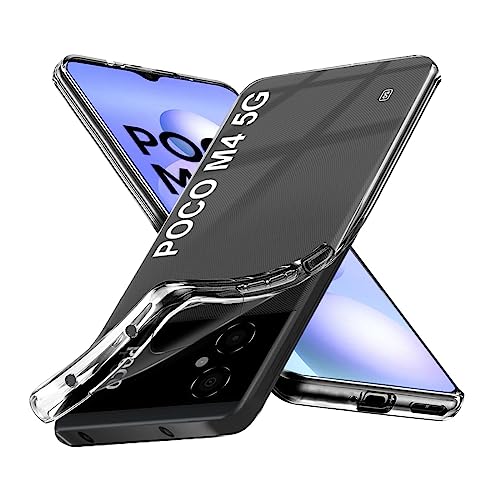 Image of Fashionury Crystal Clear Case for Poco M5 / Poco M4 5G | Yellowing Resistance | Transparent TPU Silicone | Raised Camera Lips | Slim Transparent Cover
