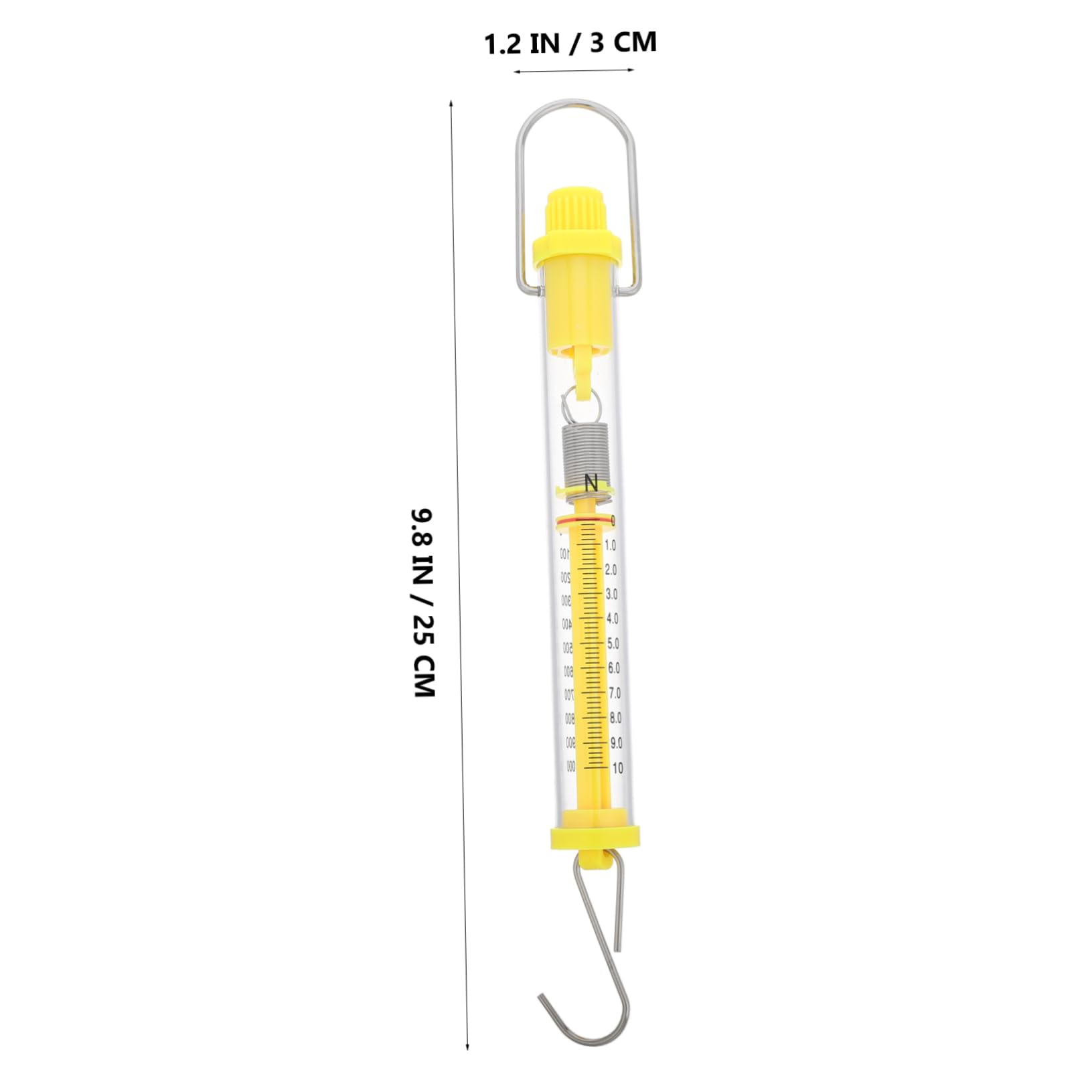 KOMBIUDA Spring Scale for Classroom Physics Lab 2pcs Newton Force Scale Push/Pull Spring Lightweight Plastic for Teaching Experiment
