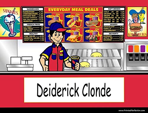 Personalized Fast Food Worker Male Download - Print at Home, use Online, Make Crafts & Gifts Fast...