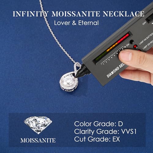 MOOSEA Infinity Moissanite Necklace for Women, 1-3 ct D Color VVS1 Clarity 925 Sterling Silver Moissanite Pendant Necklace, Anniversary Birthday Gifts for Women Wife Mom Girlfriend Jewelry Gifts4
