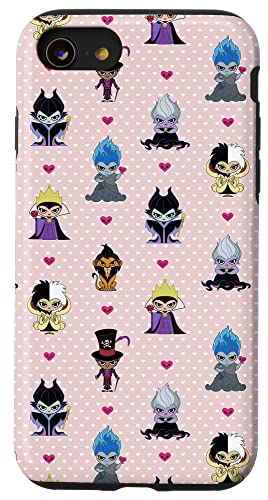 Coque iPhone SE 2020 Disney Villains silicone Kawaii Chibi rose