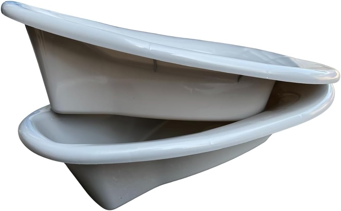 Heavy Duty Plastic Stackable Bedpan, Grey (2 Pack)