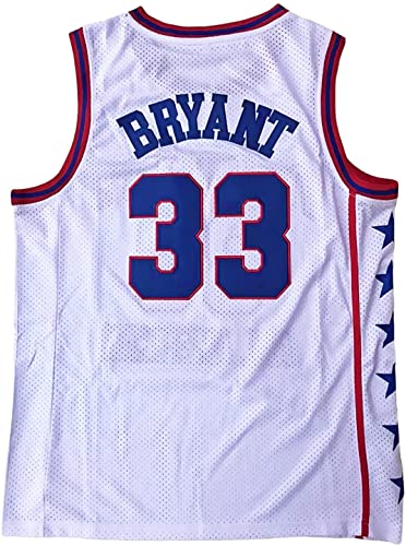 Mens 33 Legend Retro All American Basketball Jersey (Medium, White)