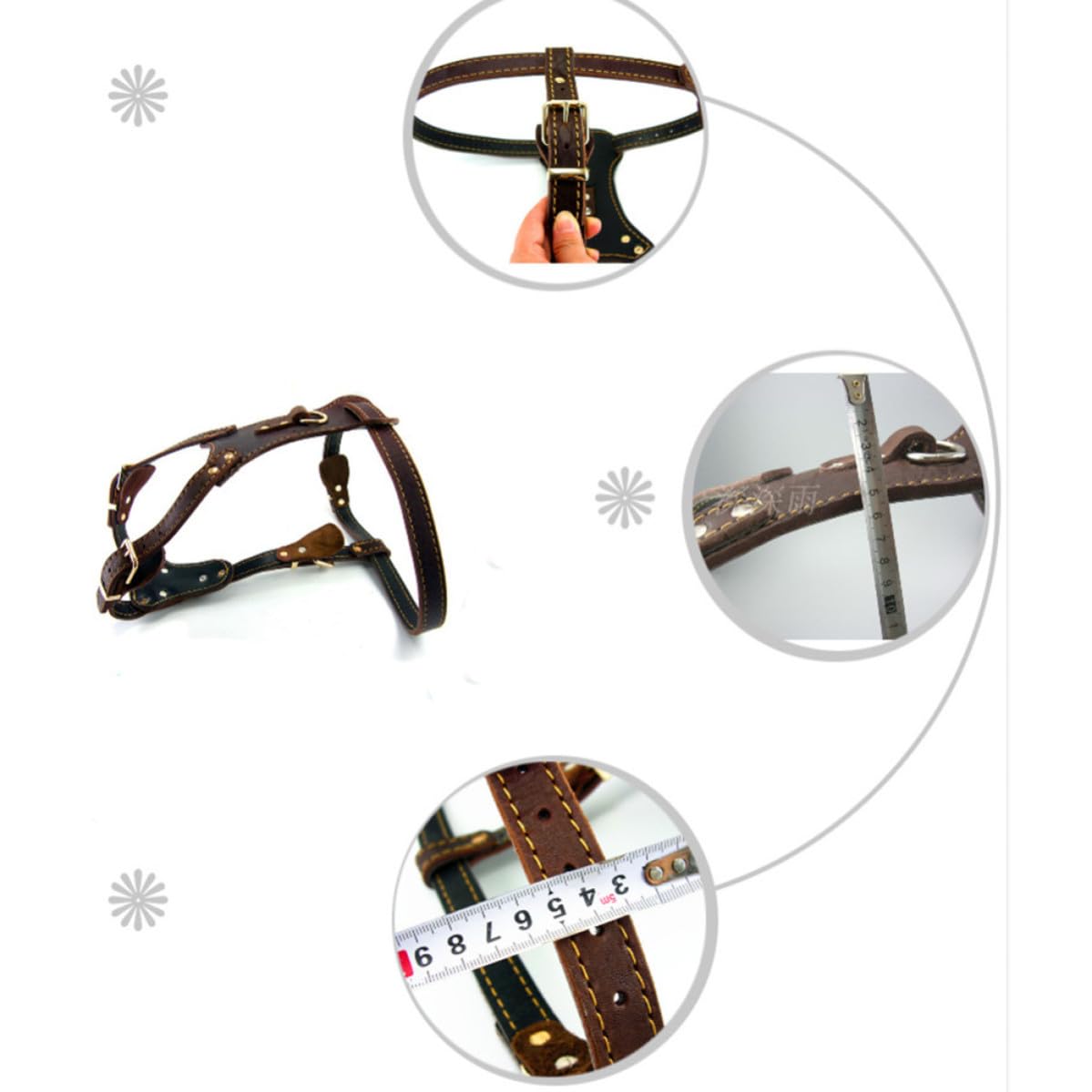 TOYANDONA modisches Hundehalsband Haustierhalsband aus Leder für Hunde Verstellbar Sicher Stilvoll für Spaziergänge und Hundesport bis 90 cm