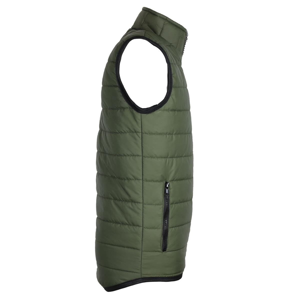 Kinder Winter Reitweste Steppweste Winterweste Moni mit gesticktem Pferdekopf Oliv – Warm, Gefüttert, Winterreitweste perfekt für Reiterinnen