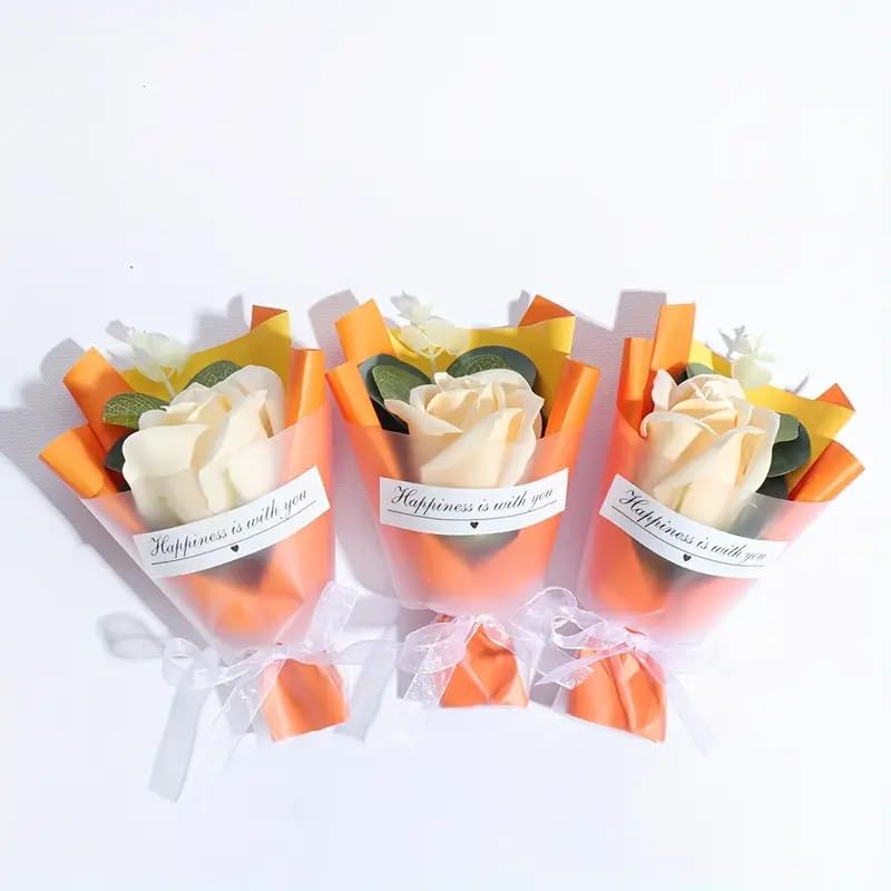 Miniatura 2 de Yeahgoshopping Blooming Bliss - Paquete de 3 mini jabón de baño con aroma floral hecho a mano, ramo de rosas, perfecto para fiestas, día de San