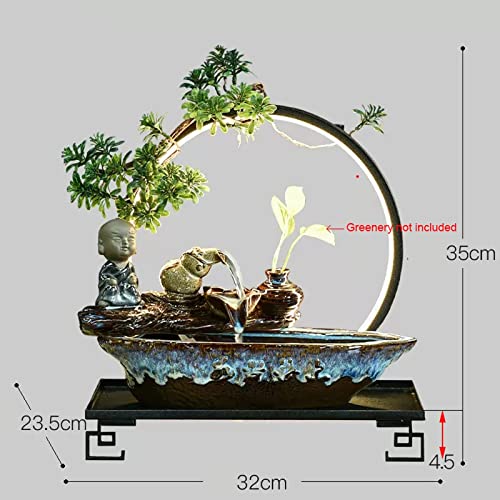 Fuente de cerámica zen con base de metal y diseño elegante 3