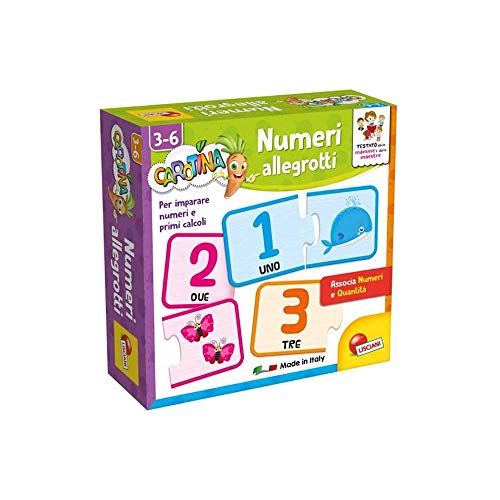 Liscianigiochi- Carotina Quadrotte Numeri Allegrotti Juego Educativo Preescolar, Multicolor (87471)