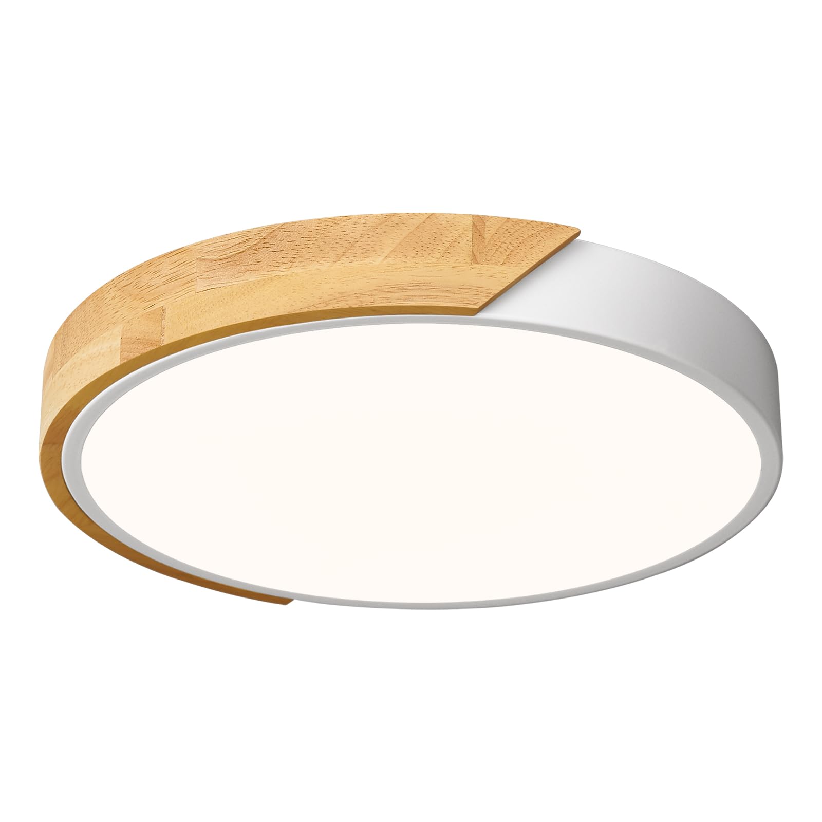 Plafoniera LED Soffitto Legno, Moderna Plafoniera led soffitto Bianco ，30 CM plafoniere da soffitto In Per Soggiorno Camera Da Corridoio Cucina Letto Bagno Soggiorno Balcone Studio(4000K 24W)