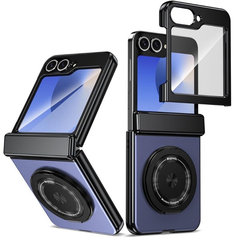 Coque rigide en silicone pour Samsung Z Flip 5 bleu foncé finition mate épurée