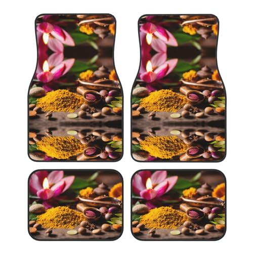 Tapis de voiture condiments imprimés 4 pièces jeu universel SUV berline