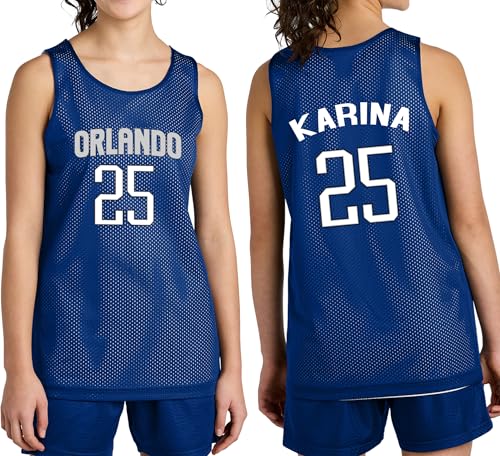 Personalized Youth Basketball Jersey w/Add Your Team Name and Number Kid Sports Tee Design 22