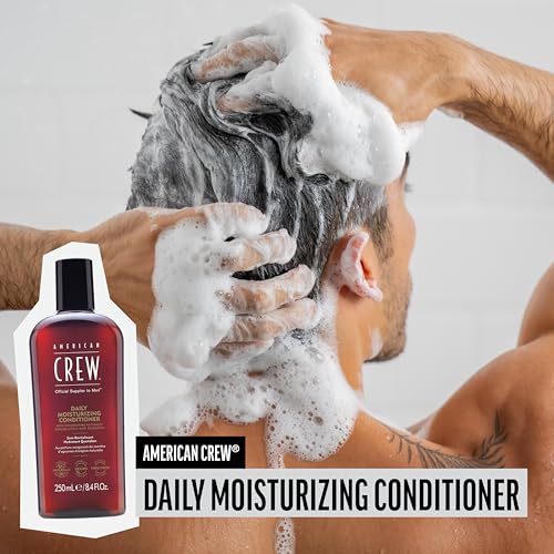 AMERICAN CREW – Daily Moisture Conditioner, 250 ml, Pflegeconditioner für Männer, stärkendes Haarprodukt ohne Silikone, schützt vor Trockenheit & reduziert Haarbruch, vegan