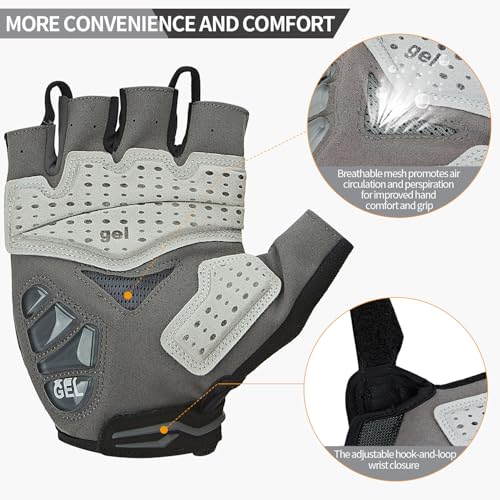Image of Souke Sports Mens Cycling Gloves with Gel Pads Half Finger Bike Gloves Lightweight Anti-Slip Shock-Absorbing for MTB Road Biking