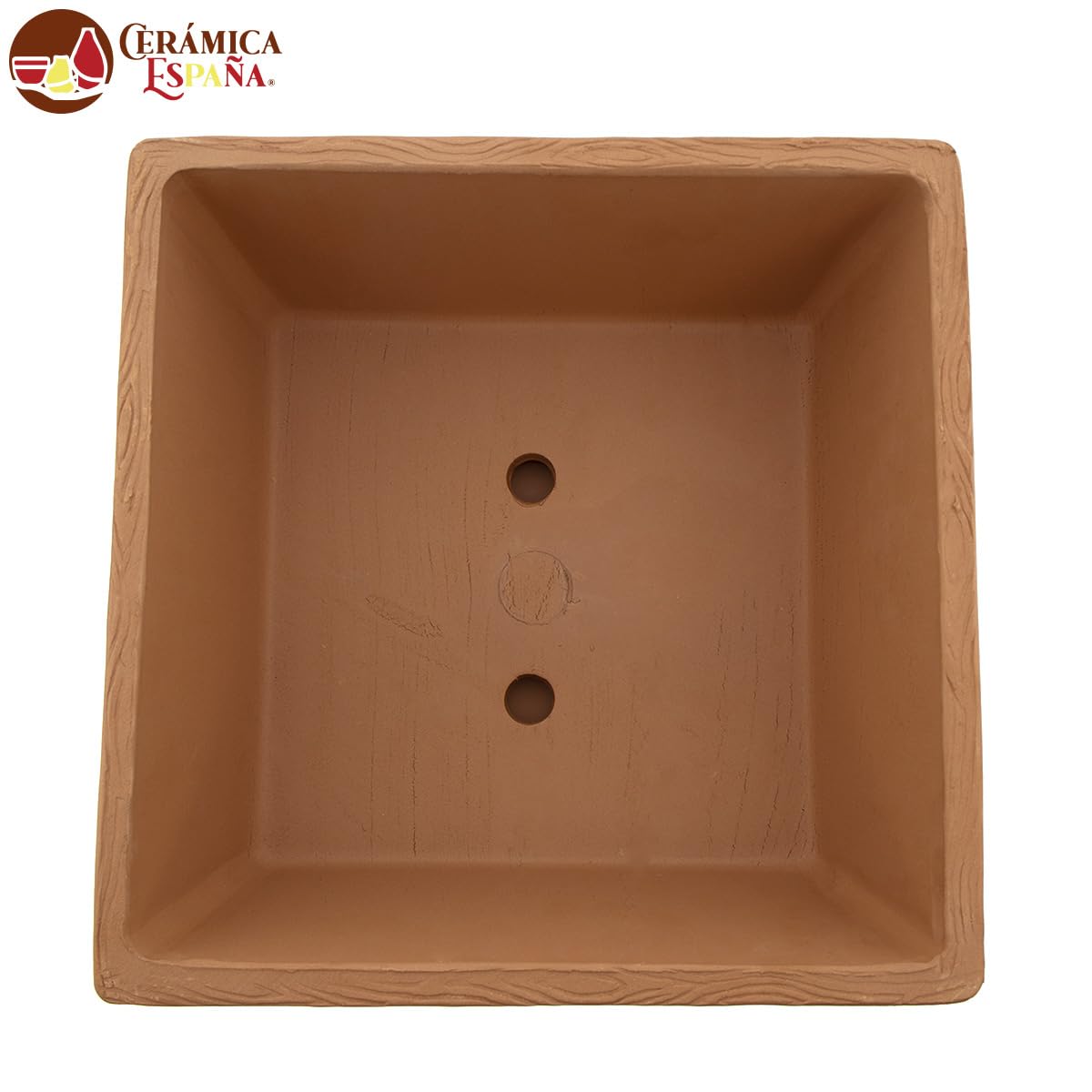 CERÁMICA ESPAÑA | Macetas de Barro Rojo | Macetas Decorativas | Macetas de cerámica | Macetas Exterior | Maceta Interior | Maceta Bonsai - Modelo J03 | 32x32x19 cm | Plato Incluido
