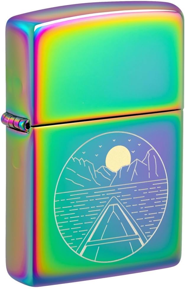 Encendedor Zippo personalizado con grabado en diseño Moon Canoe multicolor miniatura 1