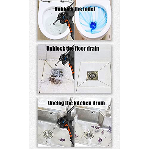 Elektrische Bagger Verstopte Wastafel, Toilet Afvoer Ontstopper, 3m Verlengpijp Toilet Verstopte Afvoer Ontstopper Gereedschap, voor Keuken, Badkamer, Verstopte Pijp QIU - Afbeelding 8