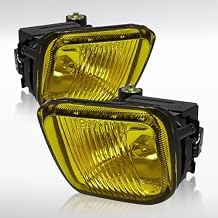 AUTOZENSATION Compatible with 1996-1998 Honda Civic Yellow Lens Fog Lights + H3 Bulbs + Switch Included L+R Pair