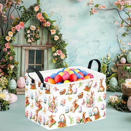 Image of Gift Toy Storage Basket for Girls and Boys, Storage Organizer for Nursery Hamper Home Bedroom Laundry Hamper Shelf Easter Baskets