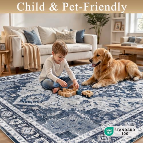 CloudParadise Washable 2x3 Entry Rug: Soft Vintage Washable Rugs - image 7