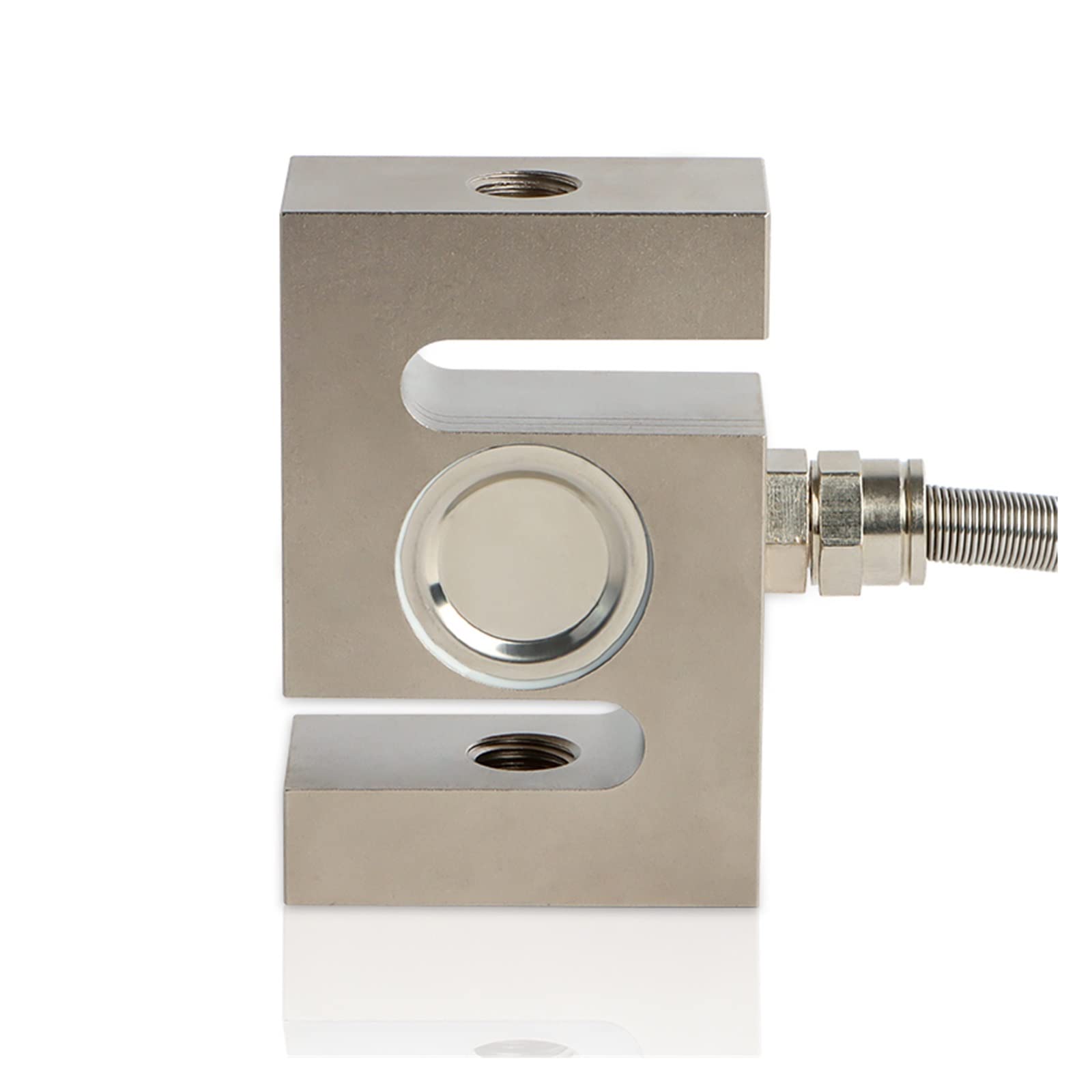 Cfwwsaq Silver Load Cell, S-Type Pressure Tension Load Cell Force Sensor Weighing Transducer Stress Measuring Test 5Kg 100Kg 1000Kg 5Ton(50Kg(12Mm))