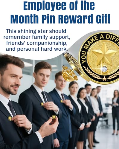 50 Pcs Employee of the Month Pins, Recognition Enamel Pin Bulk, Performance Reward Gift for Staff Team Volunteer - You Make a Difference Lapel Pin3