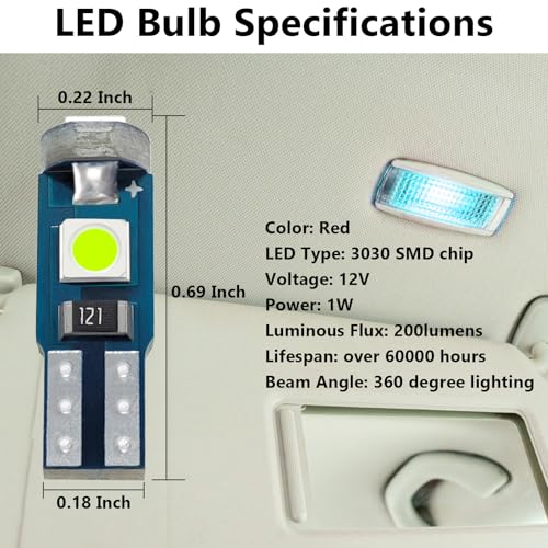 Image of ecocstm 12 PCS T5 LED Bulbs, 74 73 37 2721 Instrument Cluster Light Bulb, 12 Volt Bright Canbus Error Free LED Dashboard Light Bulb, 3030 SMD Automotive Replacement Bulbs (Ice Blue)