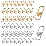 50 Stück Karabinerhaken mit Drehgelenk Schlüsselanhänger mit Karabiner Karabiner, Metall Karabinerverschluss mit Drehgelenk Schlüsselanhänger Clip Haken, für DIY Handtasche Schlüsselring