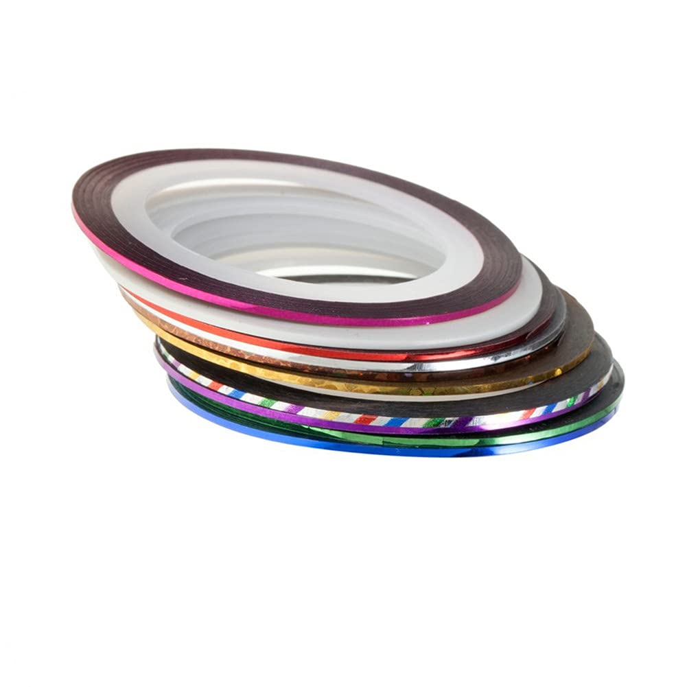 Nail Art Striping Tape Line Decoration Set Kit of 10 Nailart Strips By VAGA