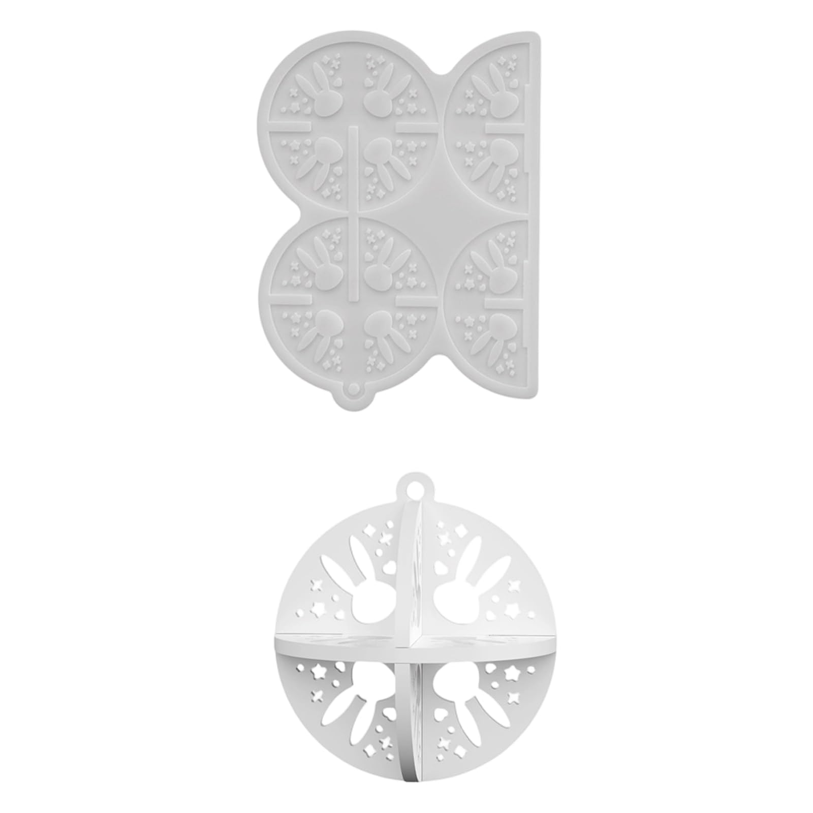 Creative Patchworke Easter Rabbits Silicone Mold for Ornament Easter Decors Resin Art Project Safe Casting Kids Art Project Mold