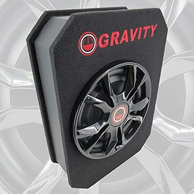 Gravity GSC-W12P 1200 Watts Max Power 600W RMS 12 Inch Car Audio Compact Under Seat Slim Powered Stereo Subwoofer Enclosure 12 Elite Sub Great for All Vehicles