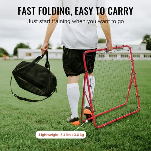 VEVOR Portería de Fútbol 1 x 1 m Red Reboteadora de Fútbol Portátil Ángulo Ajustable Tubo de Hierro Red de PE Instalación Fácil Equipo Deportivo para Niños, Adolescentes y Todas Las Edades - imagen 4