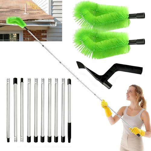 400cm Dachrinnenreiniger Dachrinnenbürste und Reinigungslöffel...