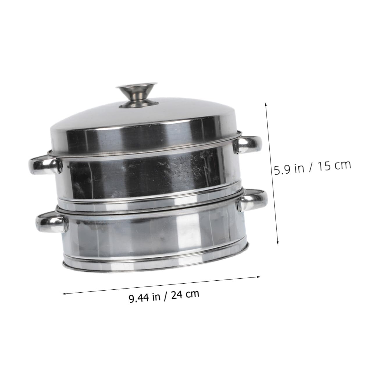 Vaporera de Acero Inoxidable con Tapa de 2 Niveles para Cocinar al Vapor Bollos y Verduras en Restaurantes y Hogares