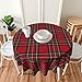 Checkered Christmas Tablecloth Round 60 Inch,Red Green Retro Plaid Table Cloth,Stain Resistance Polyester Winter Xmas Holiday Table Covers for Kitchen Dining,Small Tablecloth for Parties Picnic