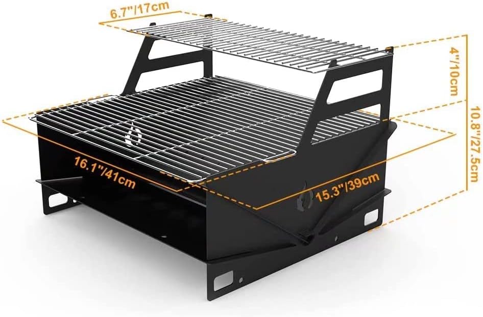 Onlyfire Griglia per barbecue pieghevole portatile con griglia riscaldante, barbecue a carbone da tavolo da scrivania per picnic allaperto in spiaggia