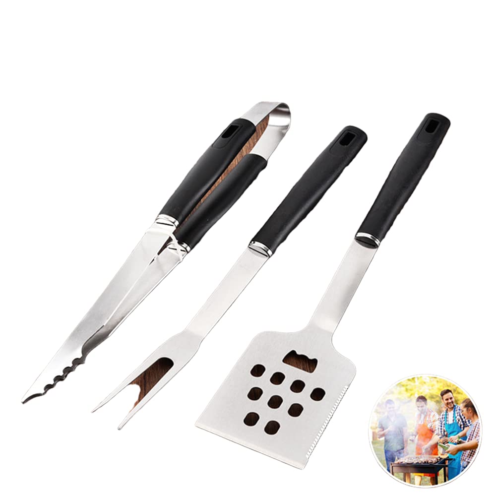 3 PZ Attrezzo Per Barbecue In Acciaio Inossidabile Set Di Attrezzi Per Barbecue Attrezzo Per Barbecue Forchetta E Pala - Set Di Utensili Per Griglia Regali Per Grigliare Ideali Per Gli Uomini Papà, A