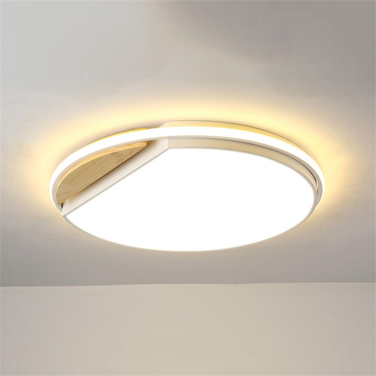 JXYDJH Elegant Green Round Ceiling Lamp Nordic Flush Mount Ceiling Light Fixture Modern Farmhouse Metal Lamp Shade Black Industrial Hanging Dome Light Fixtures for Living Room Dining Room - 36W