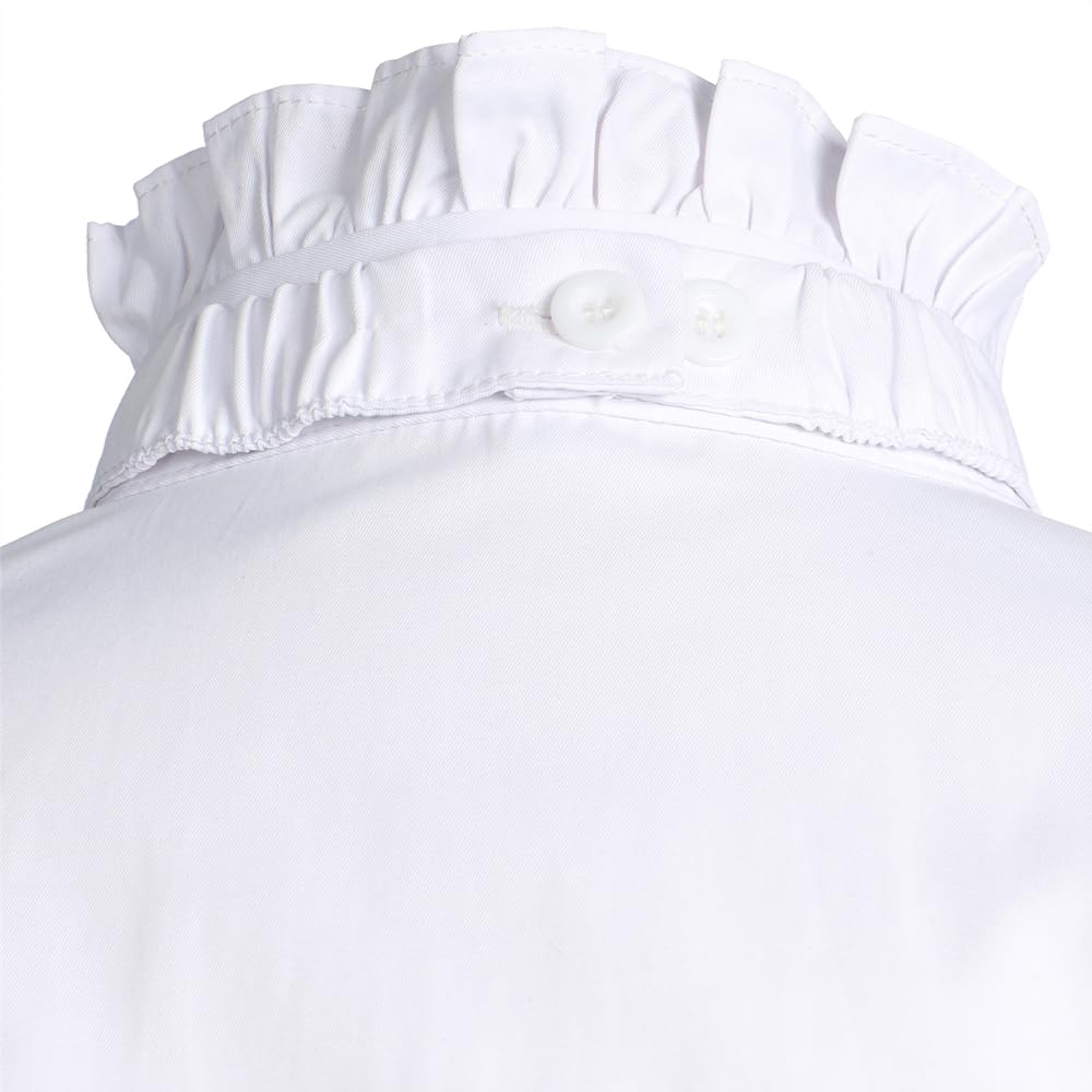 Camicetta gotica vittoriana da donna Sweet Lolita camicia alta bassa irregolare increspature orlo loto top medievale