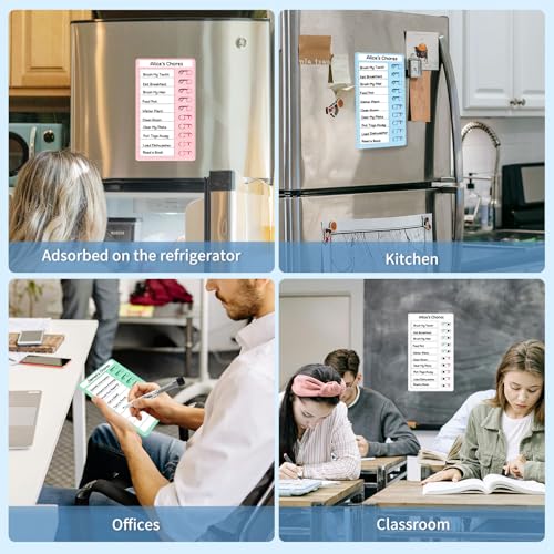 4 Pcs Chore Chart for Kids Multiple Kids Dry Erase Board for Fridge, Magnetic Visual Schedule, My Chores Slider Chart Plastic to Do List ADHD Tools, Sliding Routine Chart, Daily Checklist - Image 6