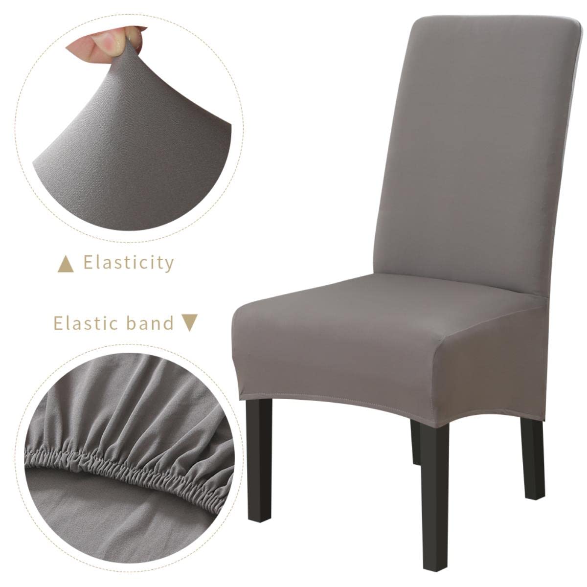 Funda para Silla Grande de 1/2/4 Piezas, Fundas elásticas para Asiento de Color sólido, Fundas para Silla elásticas, Fundas traseras Altas King para Comedor, Boda, Banquete, Hotel