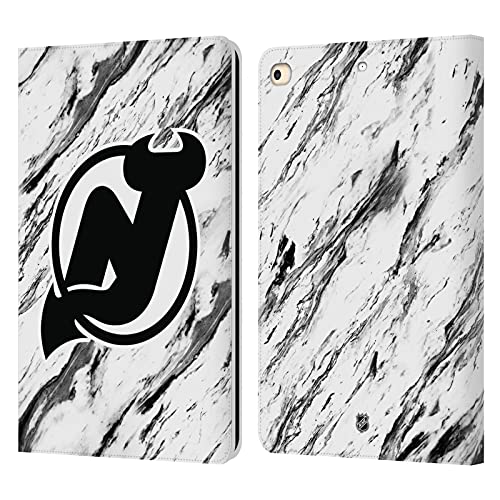 Protection iPad 9.7 motif marbre New Jersey Devils en cuir premium avec fentes pour cartes