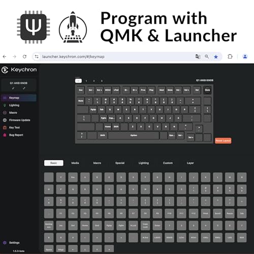 Image of Keychron Q1 RGB Wired Custom Mechanical Keyboard, 75% Layout QMK /VIA Programmable Macro with Hot-swappable Gateron G Pro Blue Switch Double Gasket Compatible with Mac Windows Linux (White) -Version 2