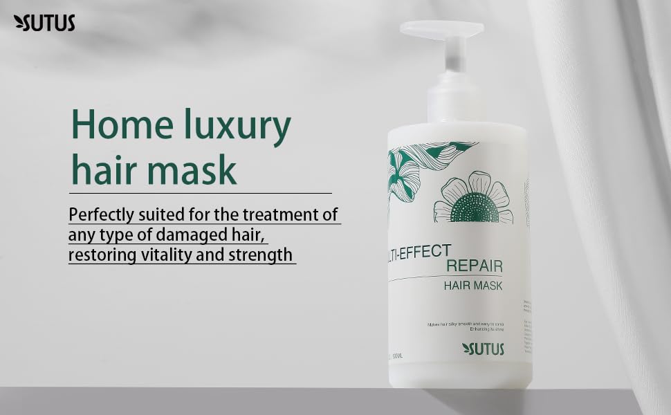 SUTUS Multi-Effect Repair Hair Mask, Smooth Conditioner for Frizz Hair and Deep Nourishment & Damage Restoration -16.9 fl oz