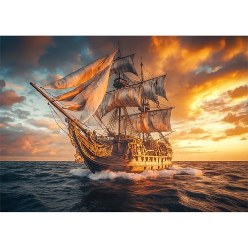Rompecabezas Jigsaw para Adultos de 1000 Piezas: 'Explora el Velero', 28 x 20 pulgadas miniatura 1