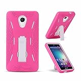 BLU Advance 5.5 HD Case, {NFW} Premium Rugged Tough Hybrid Dual Layer Heavy Duty Kickstand Case Cover for BLU Advance 5.5 HD (A070U)(HVD Pink)