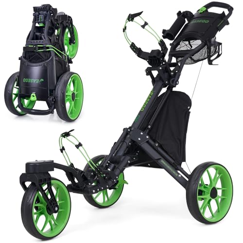 Image of EASEGO Golf Push Cart 3 Wheel : 360 Swivel Front Wheels Golf Walking Carts