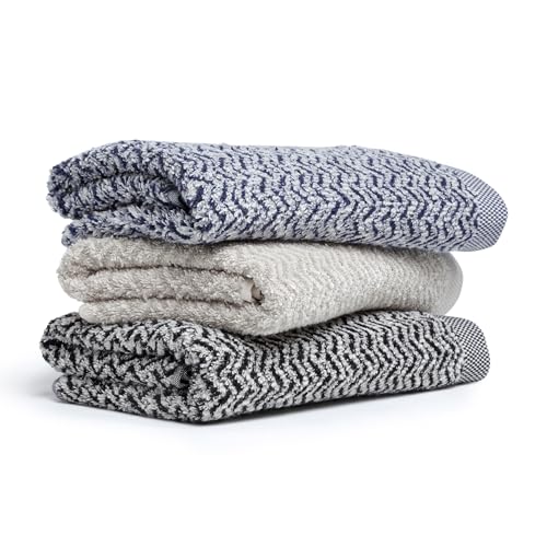 Möve Brooklyn Herringbone Guest Towel 50 x 30 cm 85% Cotton / 10% Viscose / 5% Linen Natural/Black, Nature/Black - Image 4