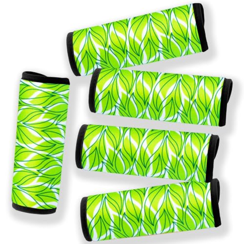 Image of Neoprene Luggage Handle Wrap Fluorescent Colors Luggage Identifiers /Tags /Marker, Leaf, 5.50 inch X 4.40 inch (Unfold) 4.40 inch X 1.18 inch (Roll)